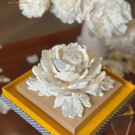 Oản Hoa Mẫu Đơn Dát Bạc